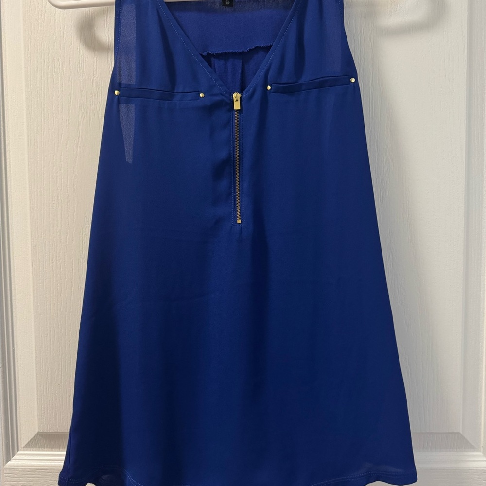 EUC: EXPRESS - Blue Sleeveless Tank, quarter-zip in Royal Blue